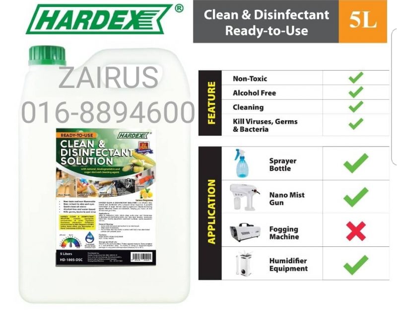 HARDEX Fog & Smoke Disinfectant Solution | ZAIRUS Tech